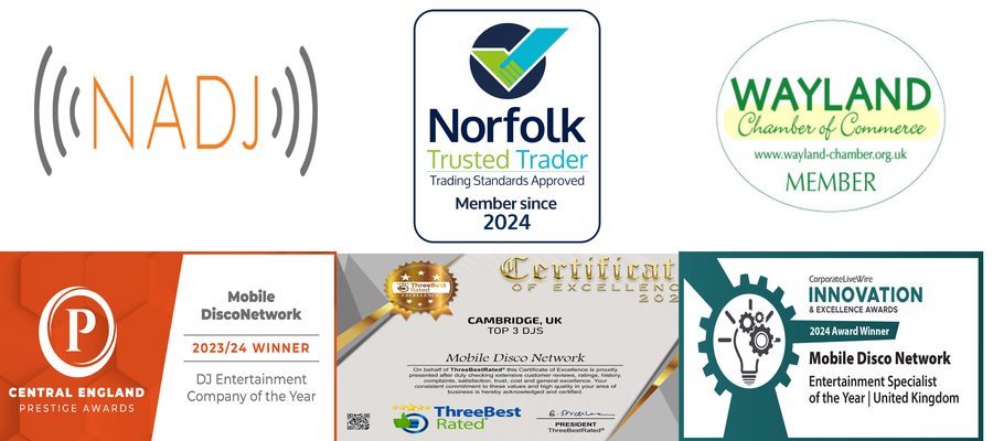 Logos of Tim Daymond's awards and professional memberships