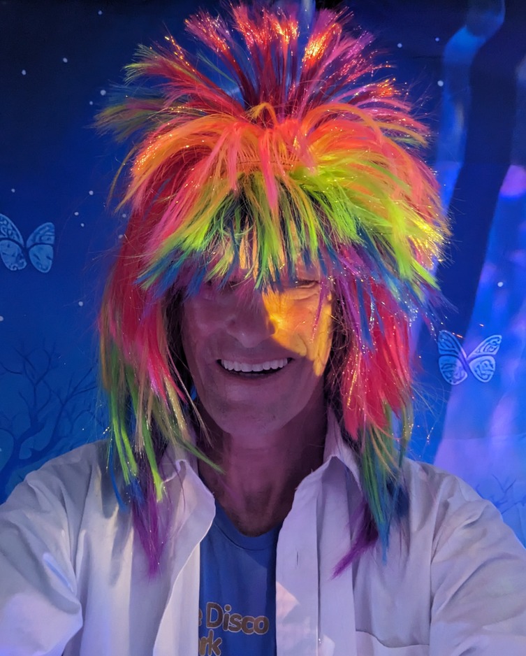 Tim hosting a Boogie Bingo night