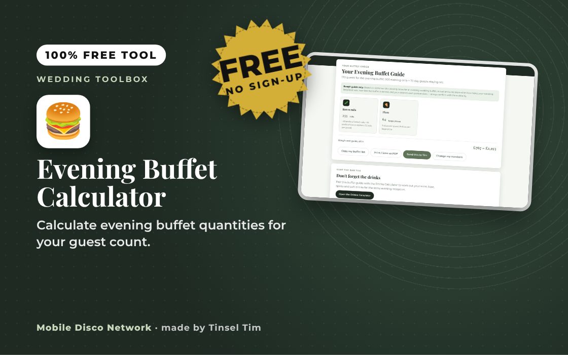 Evening Buffet Calculator: free tool from Mobile Disco Network
