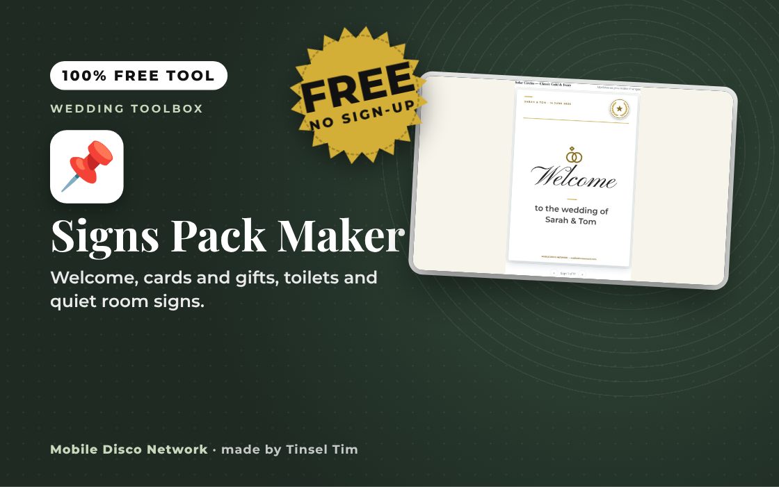 Signs Pack Maker: free tool from Mobile Disco Network